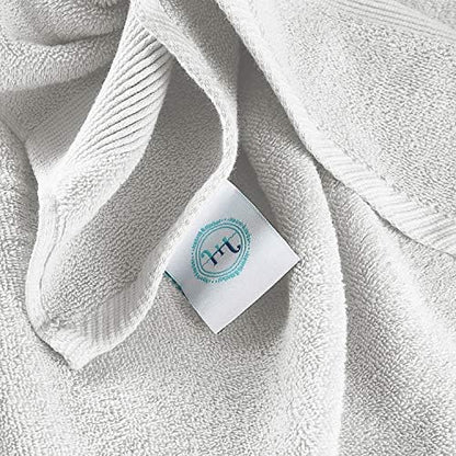 Hearth & Harbor Bath Towels for Bathroom - 100% Ring Spun Cotton Luxury Bathroom Towels - Ultra Soft & Highly Absorbent, Bath Towels Set of 6 - White