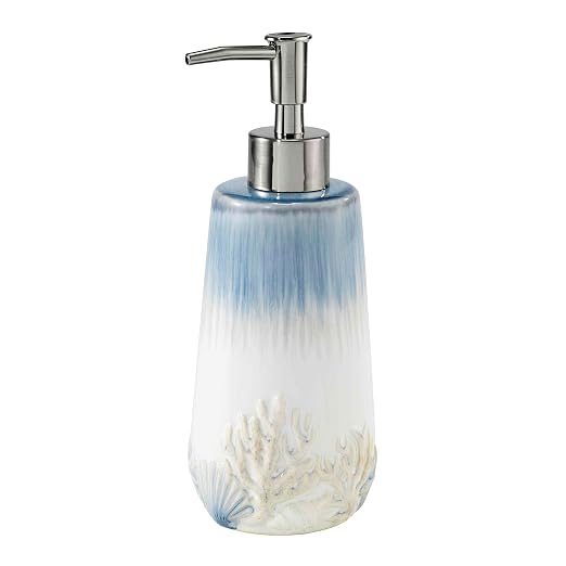 Avanti Linens - Accessory Set, Resin Tumbler, Toothbrush Holder, Soap Dish & Lotion Pump, Durable Bath Decor (Abstract Coastal Collection)