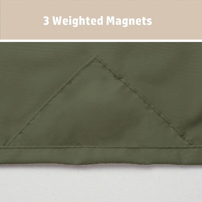 Felisa Dark Green Fabric Shower Curtain Liner with 3 Large Magnets,72 x 78 inches Waterproof & Soft Cloth Shower Curtain Liner,Washable Shower Curtain for Bathroom,Cortinas de Baño