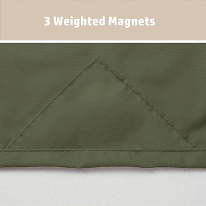 Felisa Dark Green Fabric Shower Curtain Liner with 3 Large Magnets,72 x 78 inches Waterproof & Soft Cloth Shower Curtain Liner,Washable Shower Curtain for Bathroom,Cortinas de Baño