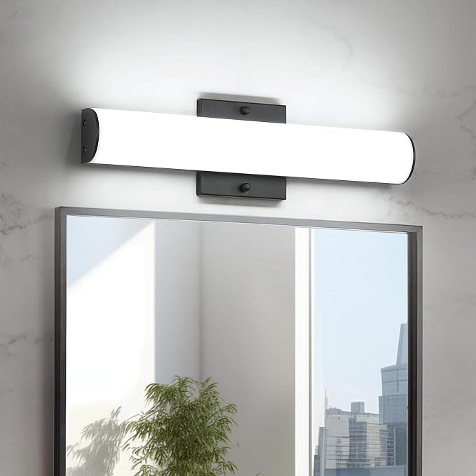 LED 16 Inch Vanity Light Fixture, 18W Dimmable Led Bath Lights, Black Bar Vanity Light for Bathroom Mirror - Wall Mount Vanity Lighting