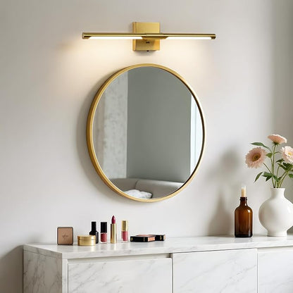Epinl Modern Gold Bathroom Vanity Light, 24 inch 5CCT Dimmable Bathroom Lighting Fixture Over Mirror, 360° Rotatable Brush Gold LED Vanity Light Fixtures for Bathroom
