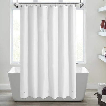 Mrs Awesome Extra Long White Shower Curtain Liner with 3 Magnets, 72x84 | 12 Rustproof Grommets,Long PEVA Plastic Shower Curtain for Bathroom Waterproof, 72 x 84 Inches
