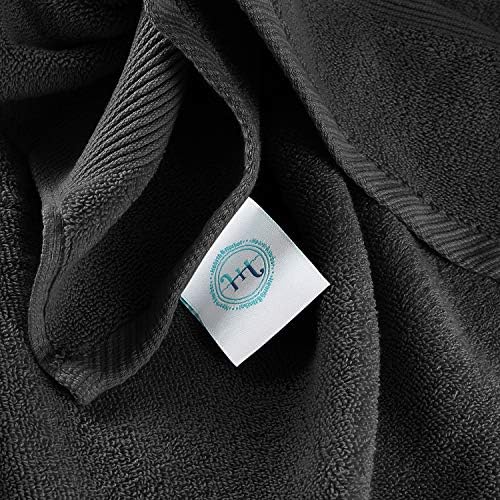 Hearth & Harbor Bath Towels - 100% Ring Spun Cotton Luxury Towels - Ultra Soft & Highly Absorbent, Bathroom Towels. Floor Mat, Black