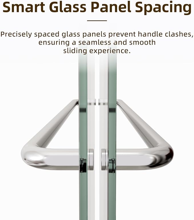 Royal Guard Double Sliding Shower Door,56-60" W x 70" H,Chrome | Shower Doors with 6mm Clear SGCC Tempered Glass,Bypass Shower Enclosure,Nano Coating Easy Clean&Waterproof&Adjustable Width