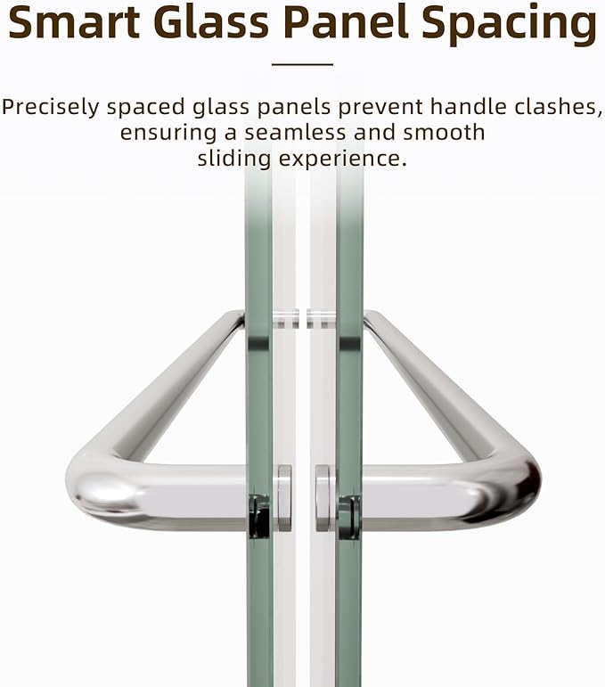 Royal Guard Double Sliding Shower Door,44-48" W x 70" H,Chrome | Shower Doors with 6mm Clear SGCC Tempered Glass,Bypass Shower Enclosure,Nano Coating Easy Clean&Waterproof&Adjustable Width