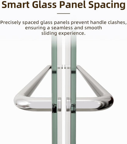 Royal Guard Double Sliding Shower Door,44-48" W x 70" H,Chrome | Shower Doors with 6mm Clear SGCC Tempered Glass,Bypass Shower Enclosure,Nano Coating Easy Clean&Waterproof&Adjustable Width