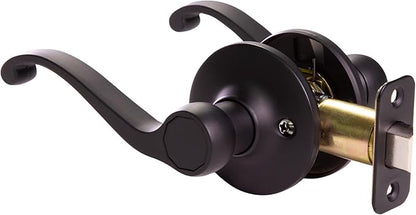 Design House 779215 Scroll Passage Hall and Closet Door Lever Matte Black