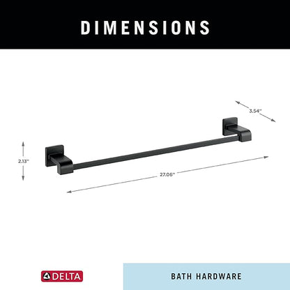 Delta 77524-BL Ara 24-in Wall Mount Towel Bar Bath Hardware Accessory in Matte Black