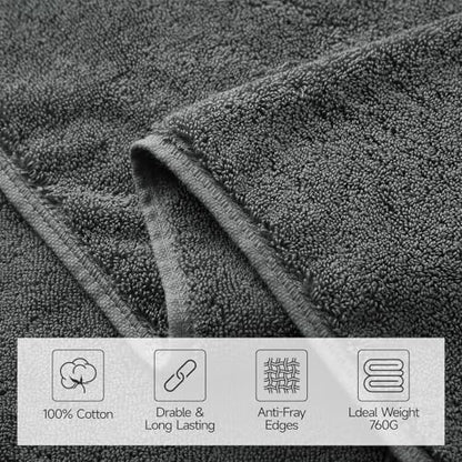 REDKISS 2 Pack Large Bath Towels Set, 100% Cotton, 32x63 in, Heavyweight 760G, Highly Absorbent & Quick Dry, Super Soft Luxury Towels for Bathroom,Hotel Collection - Gray Green