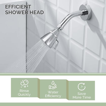 Angle Simple Shower Head High Pressure, Brass Shower Sprayer, G 1/2, Chrome | High Flow Rinsing, Swivel Joint to Change Position, Adjustable Lever for Gentle Stream, Ideal for Bathroom or Outdoor