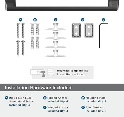 Amerock BH36023MB | Matte Black Towel Bar | 18 in (457 mm) Towel Rack | Mulholland | Bathroom Towel Holder | Bathroom Hardware | Bath Accessories