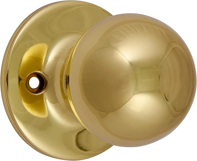 Design House 783191 Ball Dummy Door Knob Polished Brass