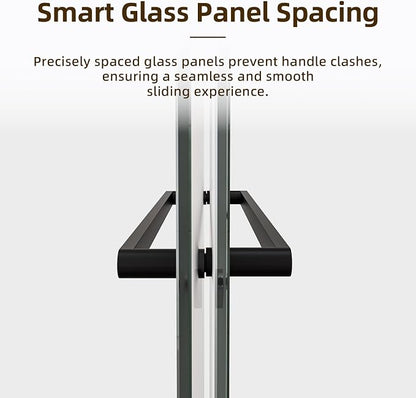 Royal Guard Double Sliding Shower Door 56-60" W x 58" H,Frosted&Matte Black | 6mm Frosted SGCC Tempered Glass,Nano Coating Easy Clean,Walk-in & Bathtub Use，Reversible Installation&Waterproof