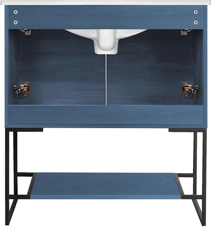 30 Inch Bathroom Vanity with Sink - Modern Knob Free Design, Elegant Space-Saving Solution for Your Bathroom - Durable, Bathroom Vanities for a Contemporary Look - Urbania Collection
