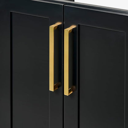 ARIEL Loren 60-inch Bathroom Vanity Base Cabinet,Solid Wood, 4 Soft Closing Doors, 3 Dovetail Drawers, Black