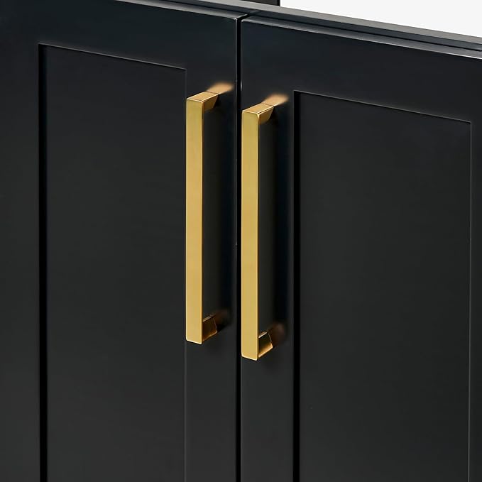 ARIEL Loren 60-inch Bathroom Vanity with Sink,Solid Wood, 1.5-inch Italian Carrara Marble Countertop, Double Rectangular Porcelain Sink, 4 Soft Closing Doors, 3 Dovetail Drawers, Black
