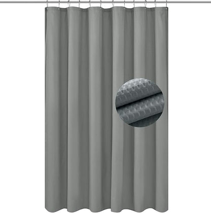 Barossa Design Soft Microfiber Fabric Shower Liner or Curtain - Lightweight, Hotel Quality, Machine Washable, Water Repellent - Dark Grey, 70 x 72 inches