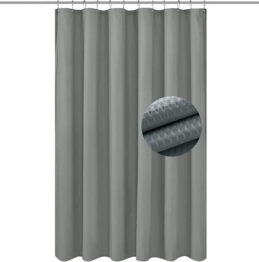 Barossa Design Soft Microfiber Fabric Shower Liner or Curtain - Lightweight, Hotel Quality, Machine Washable, Water Repellent - Dark Grey, 70 x 72 inches