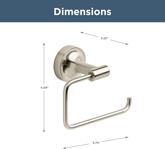 Franklin Brass Voisin (1-Pack) Toilet Paper Holder Satin Nickel Tissue Roll Holder for Bathroom Organization and Storage European Single Post Toilet Tissue Holder Wall Bathroom Accessories VOI50-SN