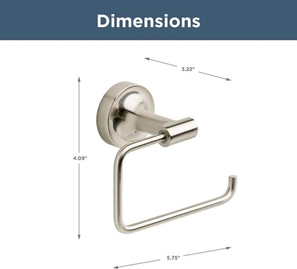 Franklin Brass Voisin (1-Pack) Toilet Paper Holder Satin Nickel Tissue Roll Holder for Bathroom Organization and Storage European Single Post Toilet Tissue Holder Wall Bathroom Accessories VOI50-SN