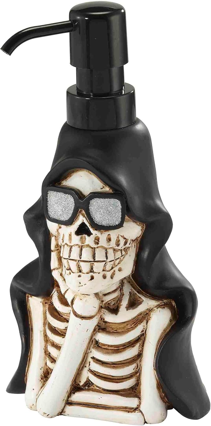 Avanti Linens - Lotion Pump/Soap Dispenser, Resin Countertop Accessories, Halloween Home Decor (Cool Skeleton)