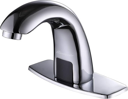 Charmingwater Touchless Bathroom Sink Faucet with Thermostatic Valve, Motion Automatic Sensor Faucet with Hole Cover Plate, Chrome