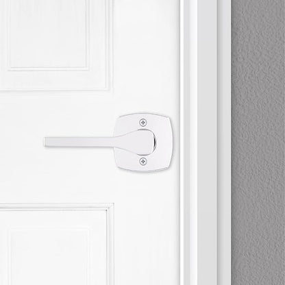 Kwikset Tripoli Dummy Door Handle, Single Sided for Closets, French Double Doors, and Pantry, Polished Chrome Non-Turning Reversible Interior Push/Pull Lever (Pack of 2)