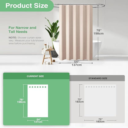 Stall Waffle Shower Curtain 256 GSM Heavy Fabric 54x78 Blush Pink | 54 x 78 Inch Long, Thick Cloth, Weighted Hem, Water Repellent, Hotel Luxury Polyester Shower Curtains for Bathroom 10 Hooks