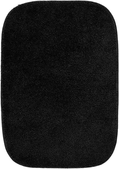 Garland Rug Traditional Nylon Washable Black 3 Bath Rugs (17" X 24", 21" X 34", 21" X 34") - Soft, Absorbent, and Stylish for Your Bathroom