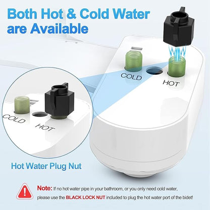 Hot and Cold Bidet Attachment for Toilet, Ultra-Slim Bidet Attachment Warm Water, Non-Electric Adjustable Pressure Self Cleaning Sprayer Nozzle Control for Posterior, Feminine Wash