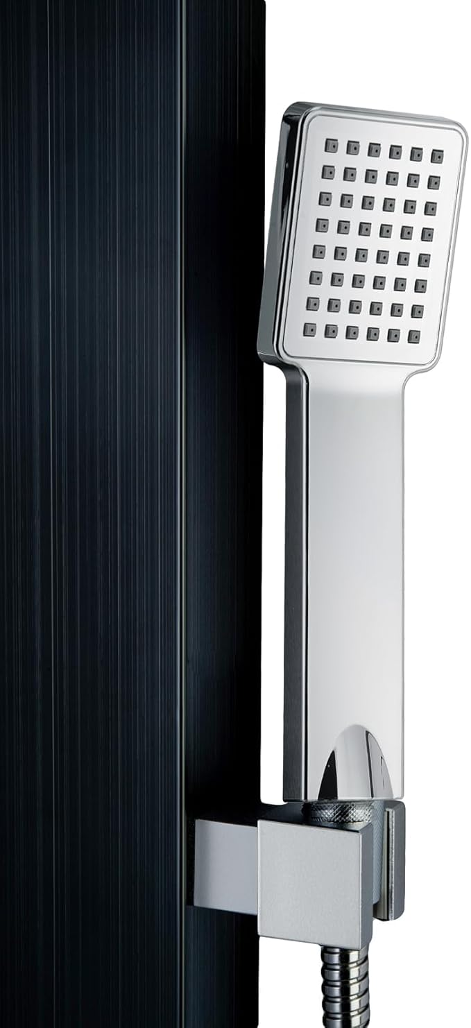 Blue Ocean 48 inch SPS824A Stainless Steel Shower Panel Tower with Rainfall Shower Head and Spout (Matte Black)
