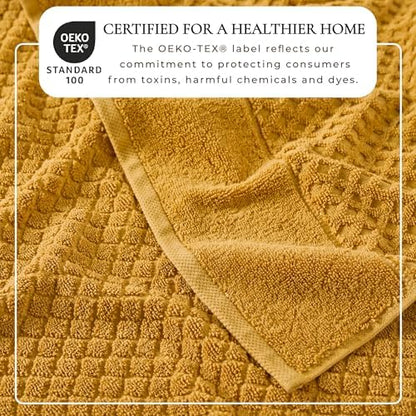 Great Bay Home Hand Towels - 100% Cotton 6 Pack 26x16 Hand Towel Set - Absorbent, Durable, Quick-Dry Towels for Bathroom (Marigold)