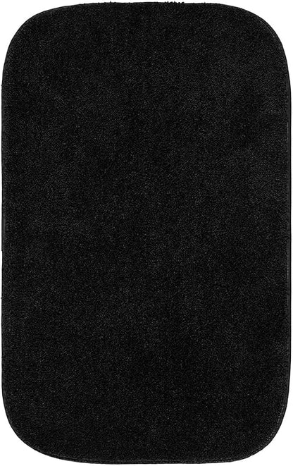 Garland Rug Traditional Nylon Washable Black 3 Piece Set - Lid, Contour, Bath Rug - Soft, Absorbent, and Stylish for Your Bathroom