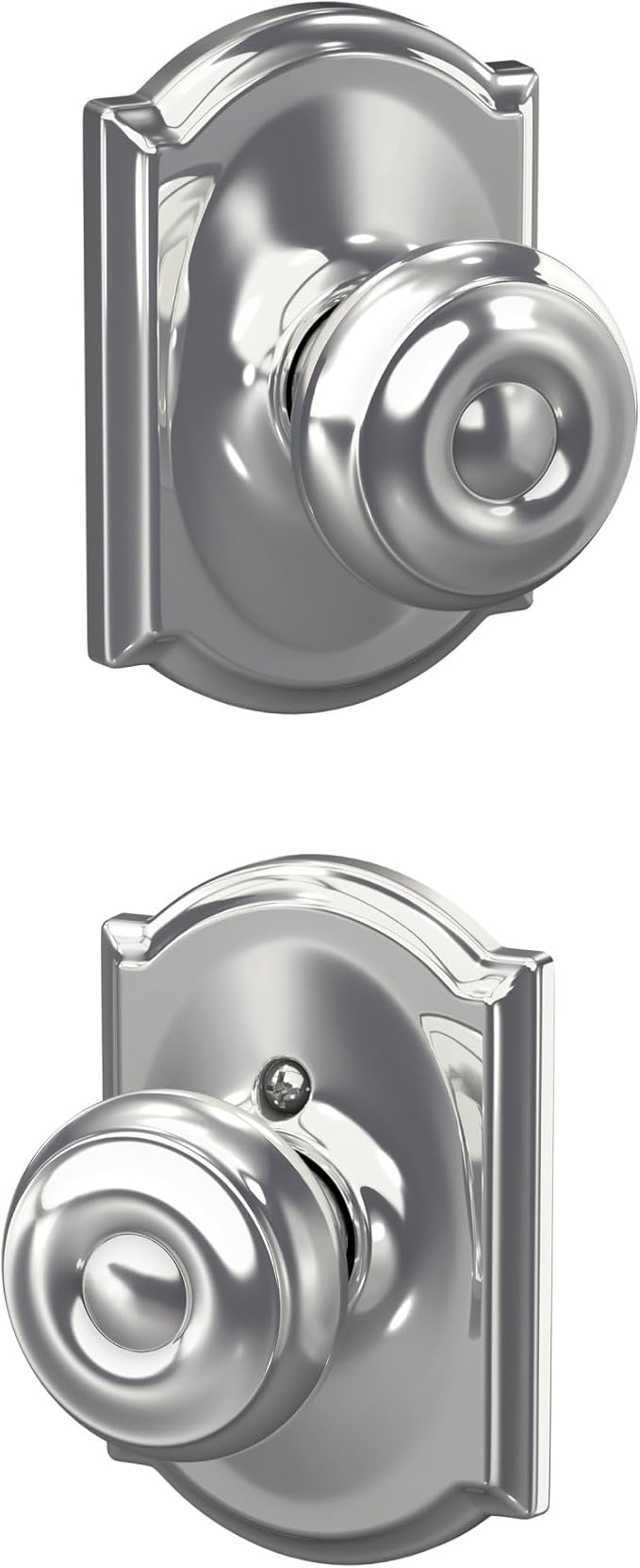 SCHLAGE F10 GEO 625 CAM Camelot Collection Georgian Passage Knob, Bright Chrome