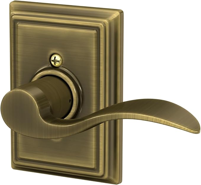 SCHLAGE Accent Lever with Addison Trim Non-Turning Lock in Antique Brass - Right Handed