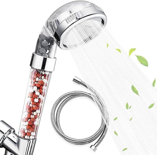 Nosame® Shower Head with Hose, Filter Filtration High Pressure Water Saving 3 Mode Function Spray Handheld Showerheads for Dry Skin & Hair | Filter Filtration High Pressure Water Saving 3 Mode Function Spray Handheld Showerheads with Hose Holder for Dr...