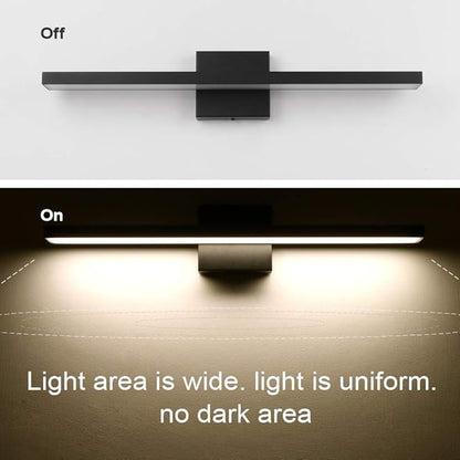 Ralbay 24 inch Modern LED Black Vanity Light 20W Frosted Aluminum for Bathroom Vanity Lighting Fixtures Natural White 4500K