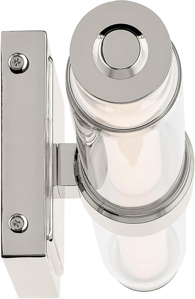 Kichler Laurene LED Bath Bar Light, Polished Nickel | Linear vanity light with clear glass for mirrors and vanities (18.5" x 5"), 55237PNLED