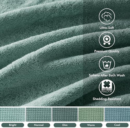 Madison Park 800GSM 100% Cotton Bathroom Bath Towel Set of 8, Dusty Green