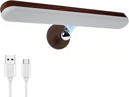 Vanity Light for Mirror with 4000mAh Rechargeable Battery, Touch Control Dimmable Makeup Light with 3 Color Modes, Magnetic 360° Adjustable LED Bathroom Mirror Light, Dark Wood