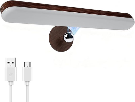 Vanity Light for Mirror with 4000mAh Rechargeable Battery, Touch Control Dimmable Makeup Light with 3 Color Modes, Magnetic 360° Adjustable LED Bathroom Mirror Light, Dark Wood