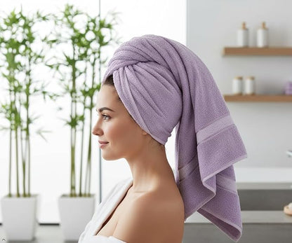 6 Piece 100% Cotton Bath Towel Set - 2 Bath - 2 Hand - 2 Face, Lavender | 100% Cotton • Thick & Plush • Hotel Quality • Ultra Soft • Highly Absorbent • Quick Dry • Low Lint • Machine Washable