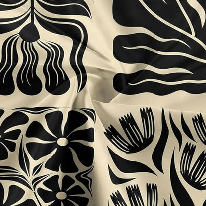 JAWO Retro Shower Curtain Vintage Abstract Boho Floral Shower Curtains for Bathroom Decor Pink Black Botanical Geometric Groovy Aesthetic Pattern Shower Curtain Sets with Hooks,69X84IN