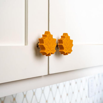 Knobēz 12pk Fall Cabinet Knob Covers - Leaf Decorative Knob Covers | Holiday knob covers for cabinets and drawers. Stretchy fabric fits 1 to 1.5 inch hardware. Seasonal home decor upgrade