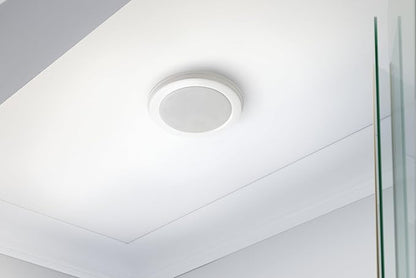 Homewerks 7130-18-BT Bathroom Fan with LED Light and Bluetooth Speaker 80 CFM 1.5 Sones White 4000 Kelvin CCT Light 600 Lumens