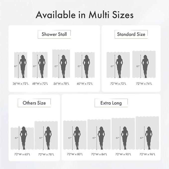 Long Shower Curtain Liner Washable 72x80 Inches, White Shower Liner Fabric with 2 Bottom Stones, Waterproof 2-in-1 Shower Curtain and Liner, 12 Grommet Holes, 120 GSM, White