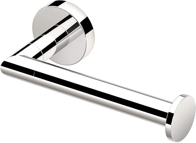 Gatco 4313 Glam Single Toilet Paper Holder, Polished Nickel | Wall Mounted 6.70" W Euro Style Toilet Tissue Holder