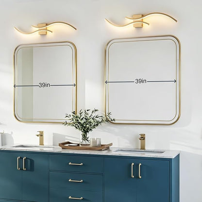 Gold Bathroom Vanity Light Fixture, 39in 5CCT Dimmable Modern Led Bathroom Light Fixtures Over Mirror, LED Vanity Lighting Bar for Bathrooms (Gold, 39inch)