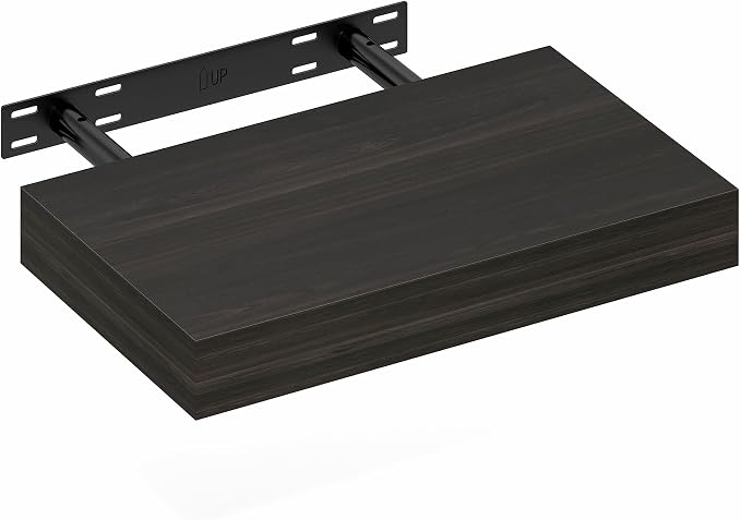 Furinno Tanna Floating Shelves for Wall, 9 x 16 Wall Shelf, Single Set Wall Mounted Floating Shelf with Invisible Bracket, 2-Inch Thick, for Bathroom, Living Room, Bedroom, Home Office, Tobacco Oak
